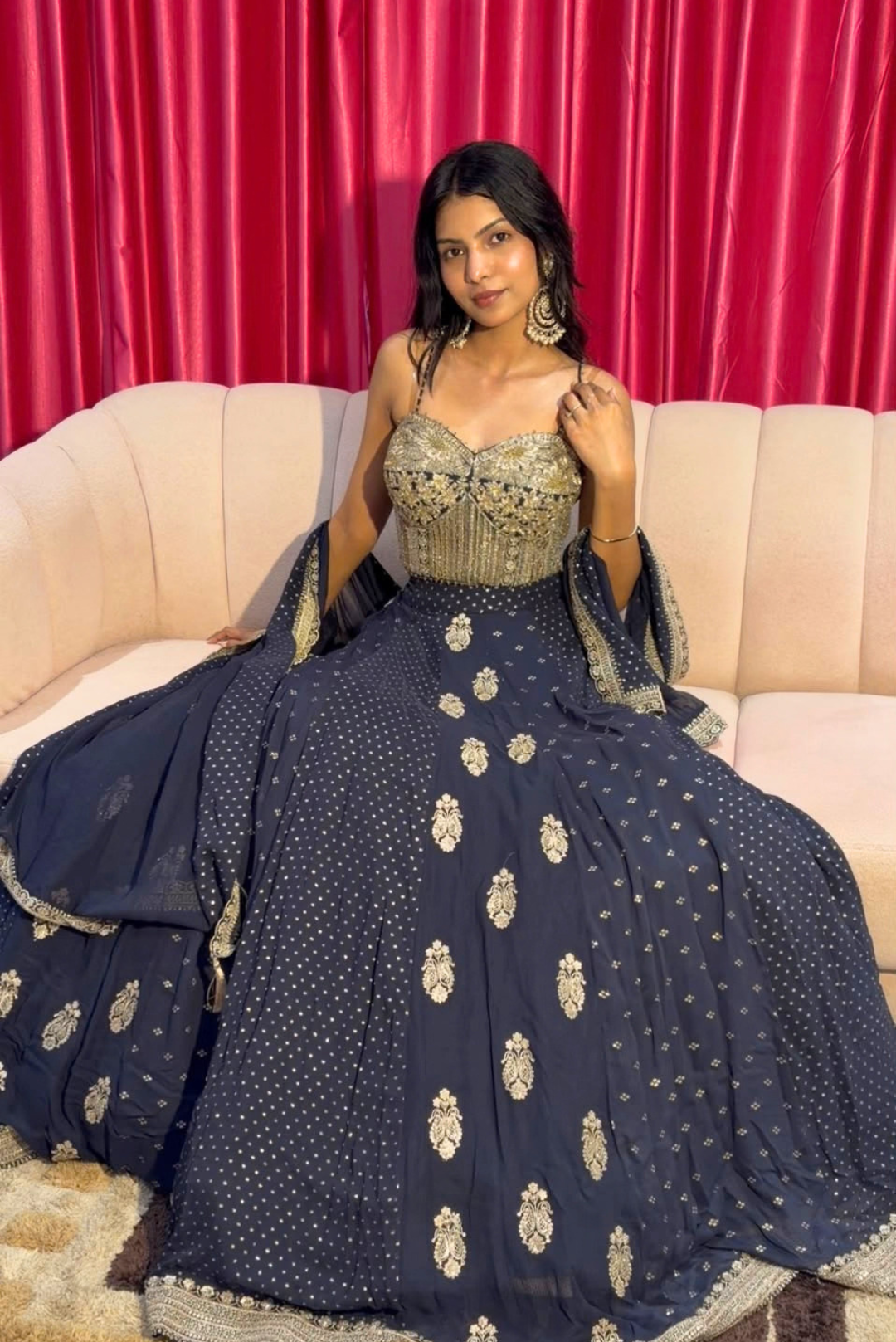 Dreamy Navy Blue Lehenga