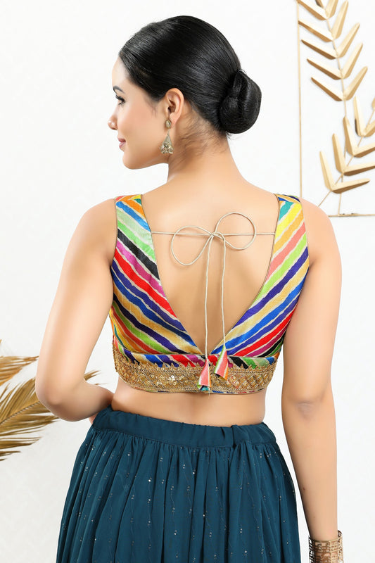 Embroidered Silk Saree Blouse