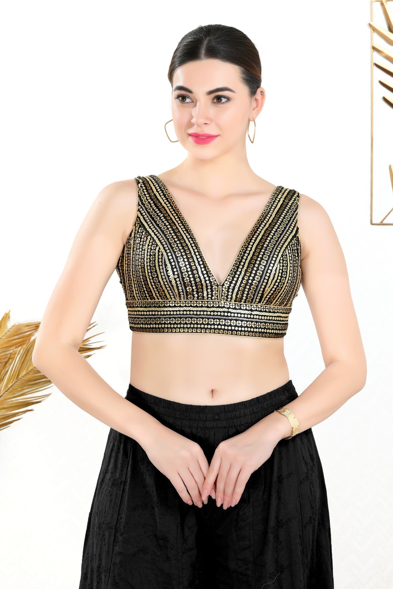 Partywear Black Saree Blouse