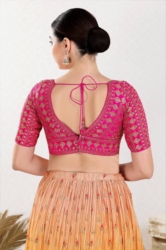 Pink Color Designer Saree Blouse
