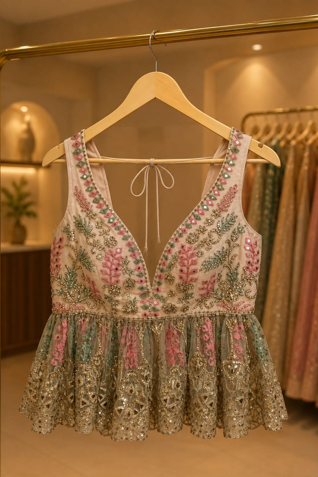 Pastel Floral Peplum Blouse