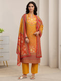 sanjhshringar Mustard Floral Printed Muslin Straight Suit Set
