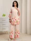 sanjhshringar Off White Floral Printed Cotton Co-Ord Set