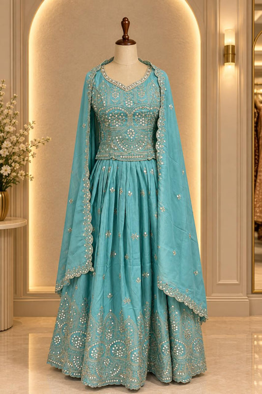 Aqua Noor Embroidered Lehenga