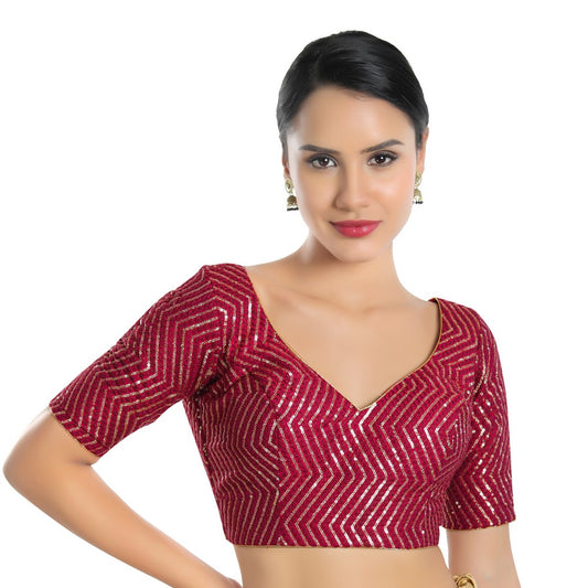 Designer Saree Red Color Blouse